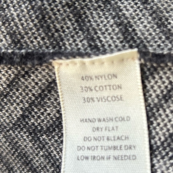 Margaret O’Leary Long Open Cardigan Black Tan Pockets Size M - Picture 5 of 6